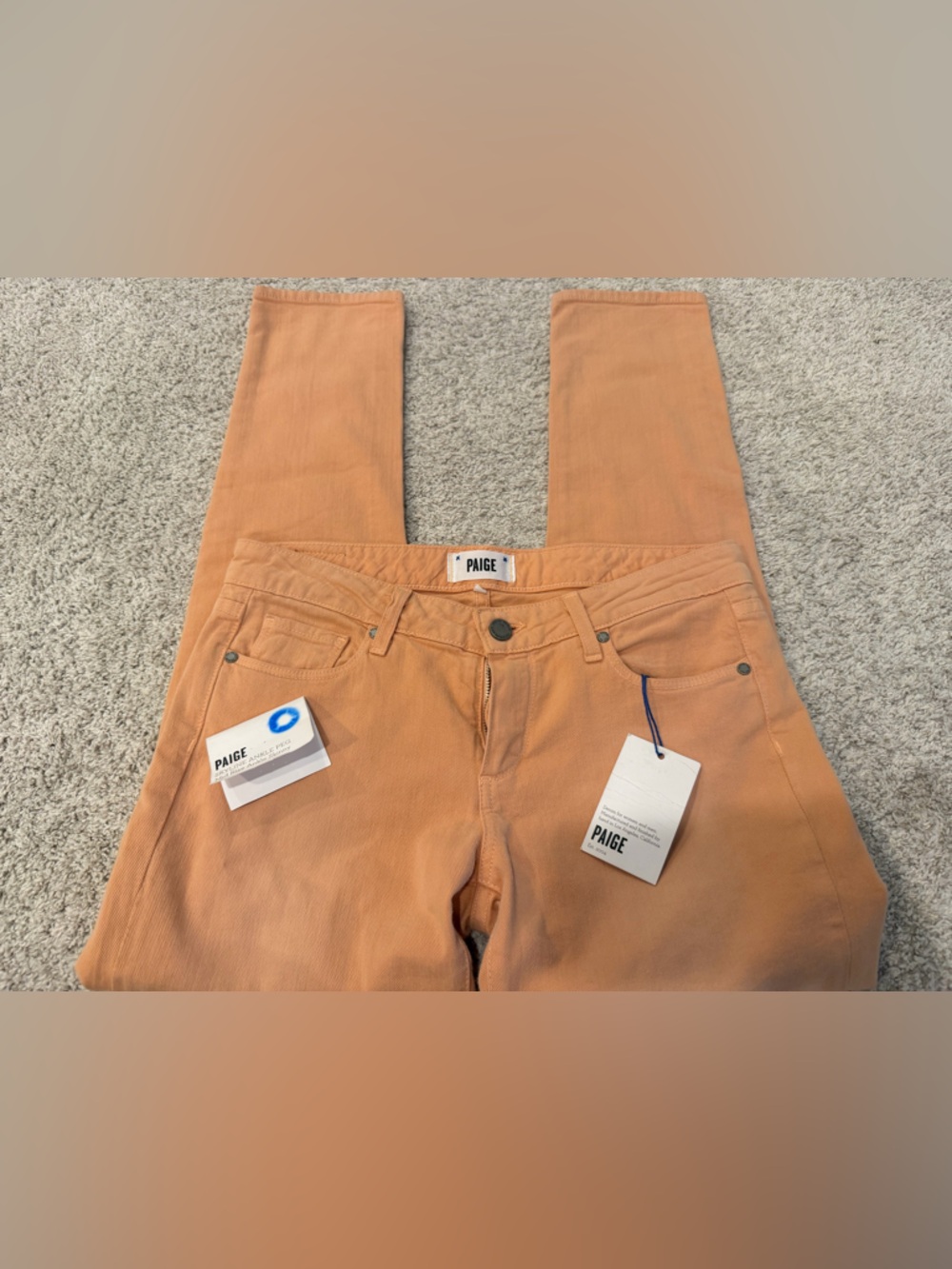PAIGE Skinny Jeans in Peach